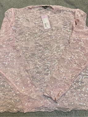 wild fable Pink Lace Sequin Camisole